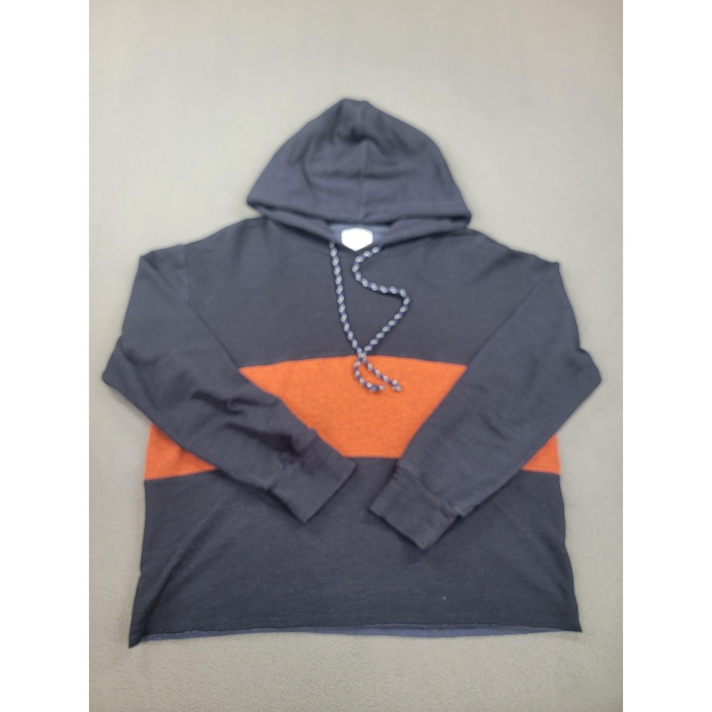 Sundry‎ Hoodie Shirt Womens 1 Blue Orange Gray Colorblock Long Sleeve Jersey